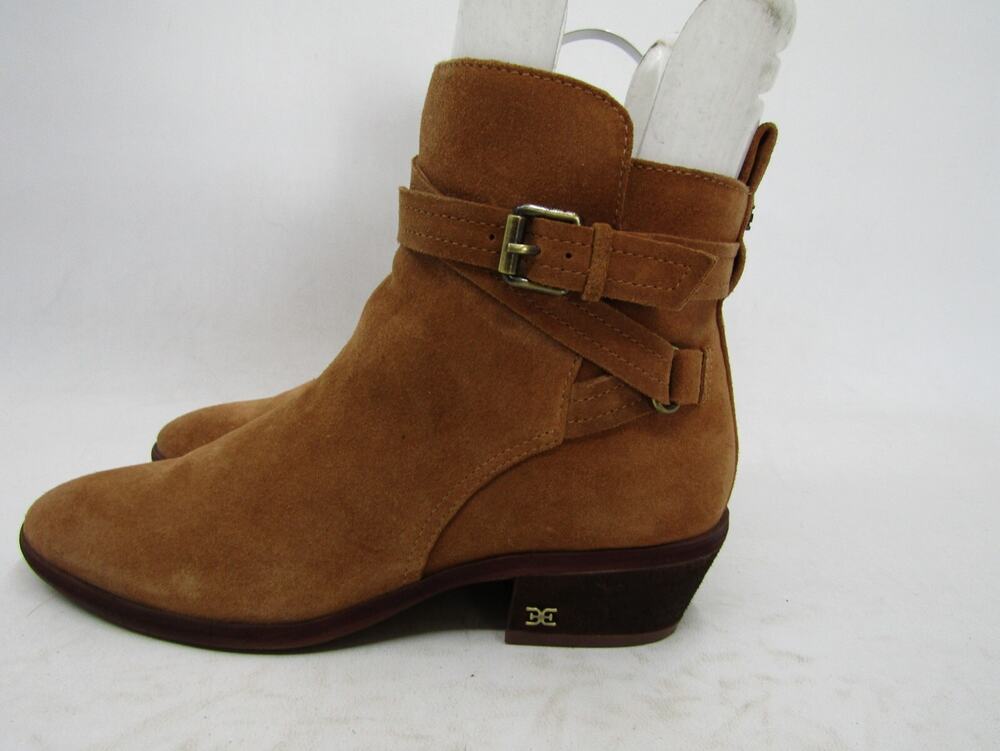 Sam Edelman Womens Size 6 M Brown Suede Zip Buckle Ankle Fashion Boots Bootie